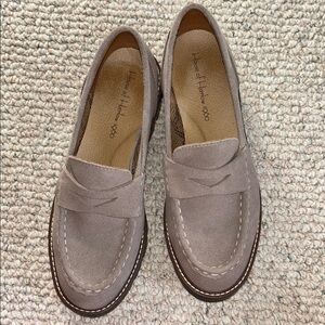 House of Harlow 1960 Gunner Taupe Suede Loafers